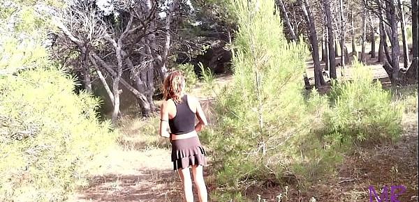  Public Amateur Sex in the WOODS  Outdoor, small flexible girl